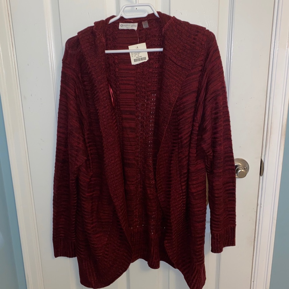 Red/burgundy warm cozy cardigan
